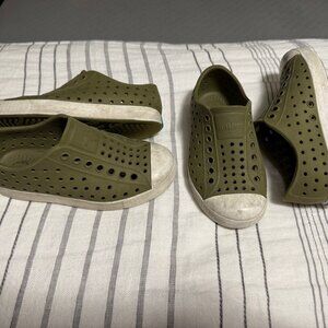 Native Shoes Olive Green for Little Boys - Two Pairs C9 & C10 - Very Good Cond